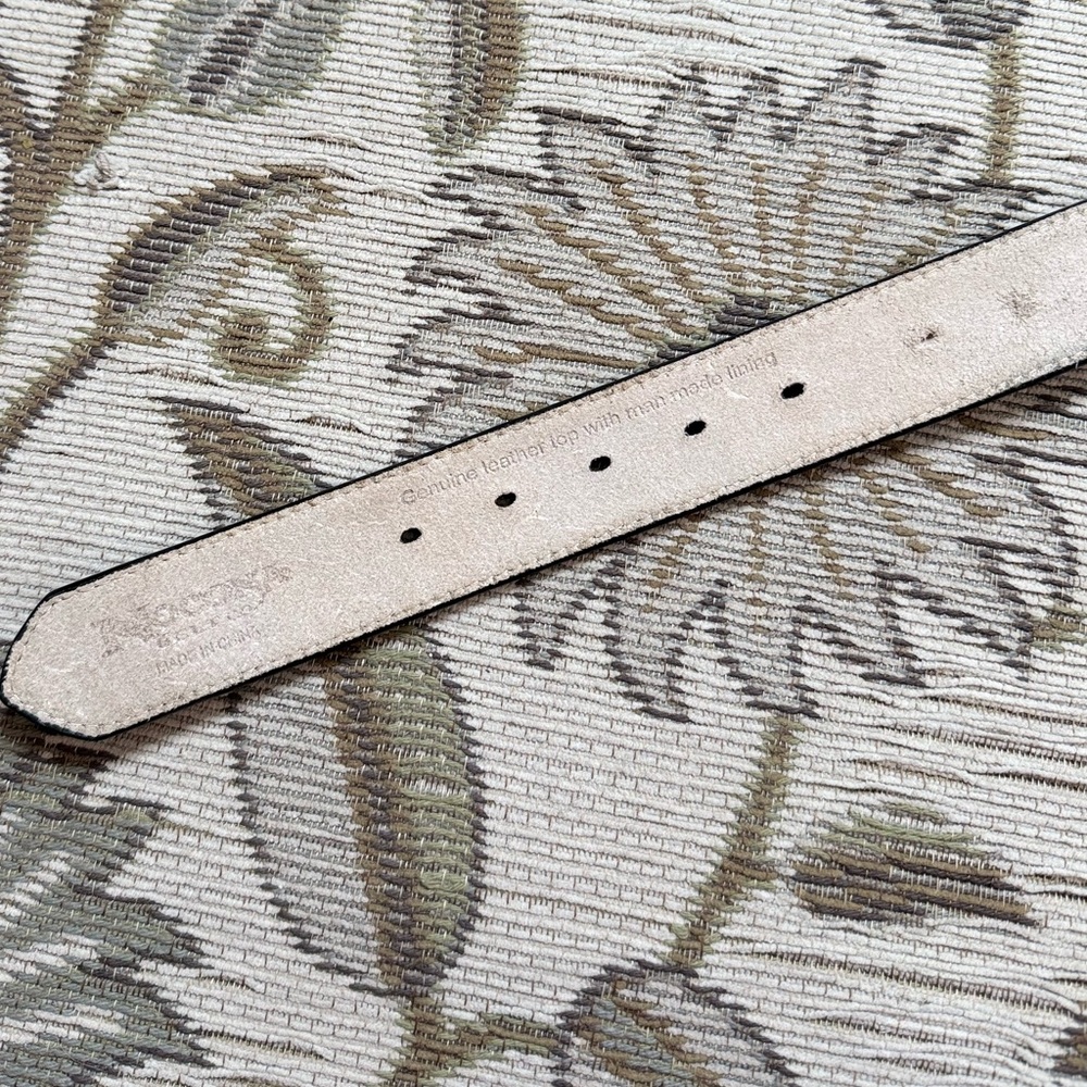 Nocona Leather Belt Brown Distressed Tooled Western Tapestry Studded 46 - Picture 6 of 8
